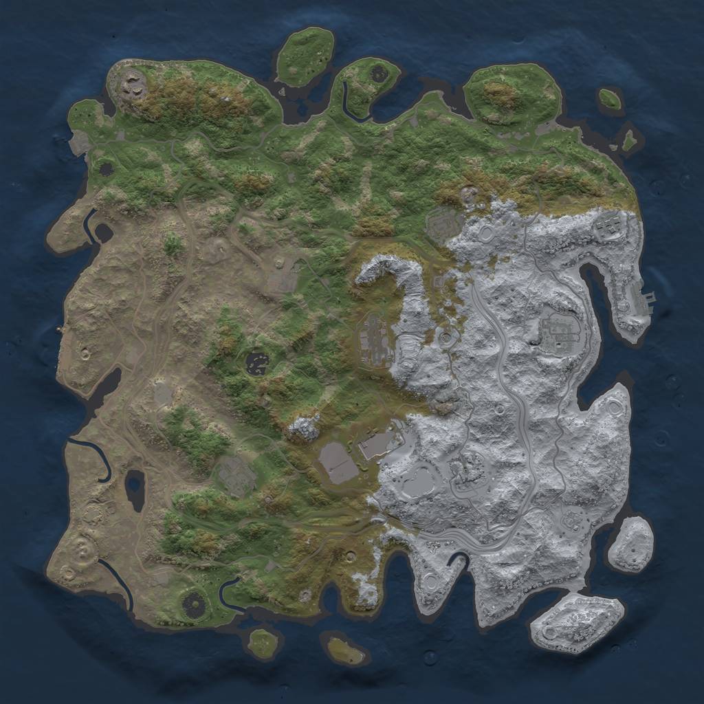 Rust Map: Procedural Map, Size: 4400, Seed: 9497632, 18 Monuments