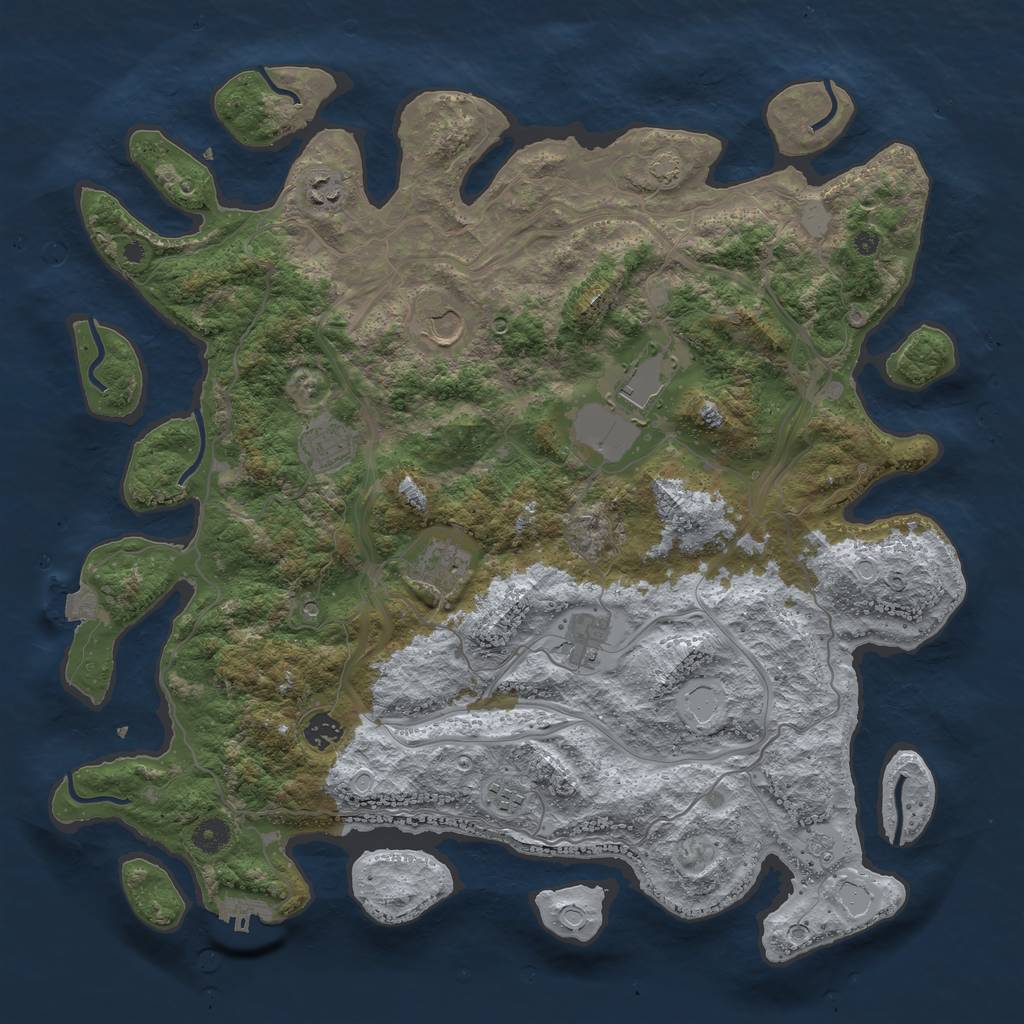 Rust Map: Procedural Map, Size: 4300, Seed: 39942526, 15 Monuments