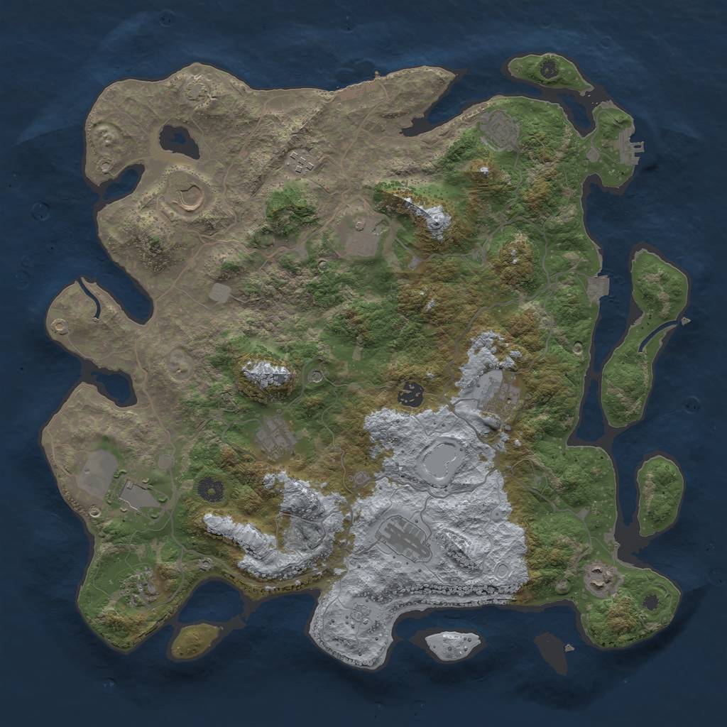 Rust Map: Procedural Map, Size: 4200, Seed: 55634322, 19 Monuments