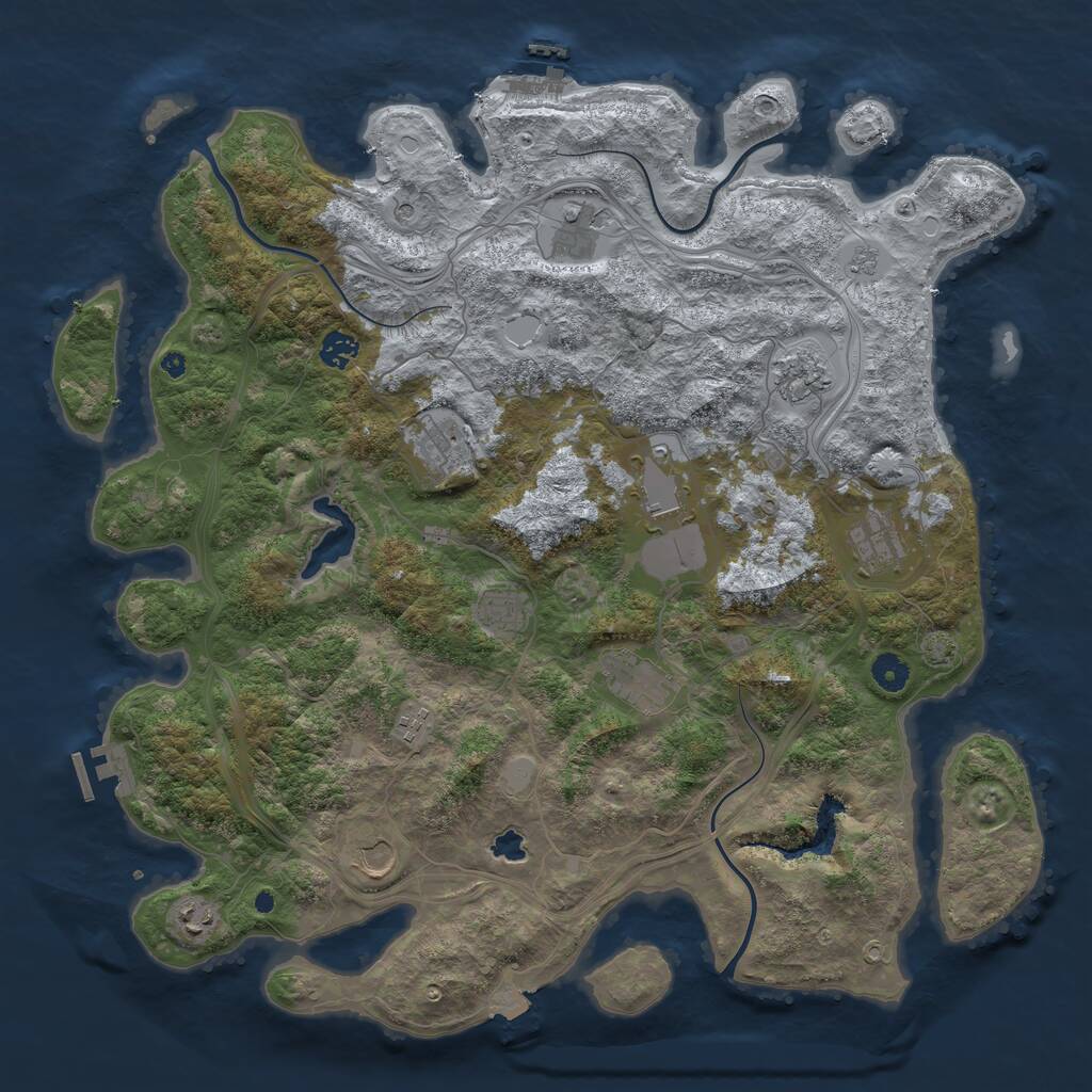 Rust Map: Procedural Map, Size: 4400, Seed: 13326754, 17 Monuments