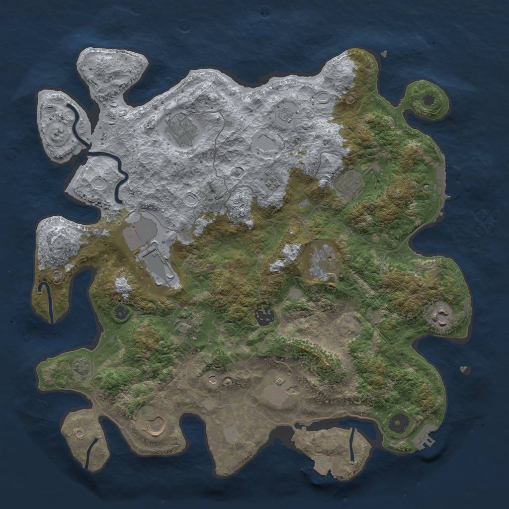 Rust Map: Procedural Map, Size: 3900, Seed: 12682977, 18 Monuments