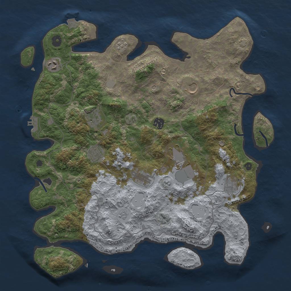 Rust Map: Procedural Map, Size: 4000, Seed: 86366648, 16 Monuments