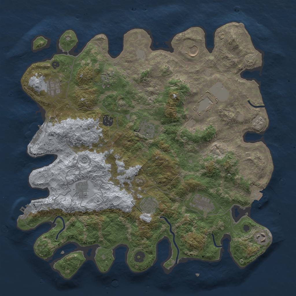 Rust Map: Procedural Map, Size: 4000, Seed: 1426316967, 19 Monuments