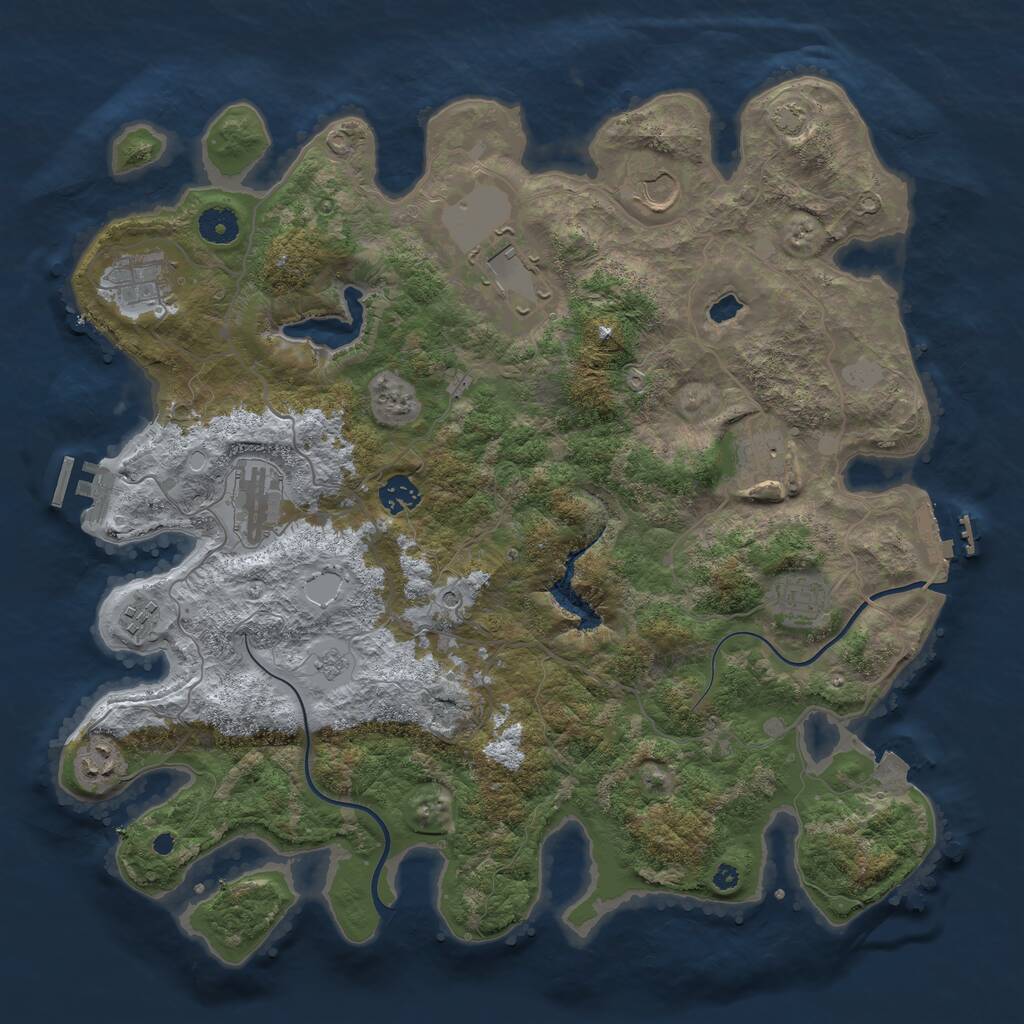 Rust Map: Procedural Map, Size: 4000, Seed: 1426316967, 15 Monuments