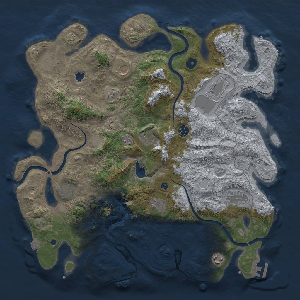 Rust Map: Procedural Map, Size: 4100, Seed: 60302229, 16 Monuments