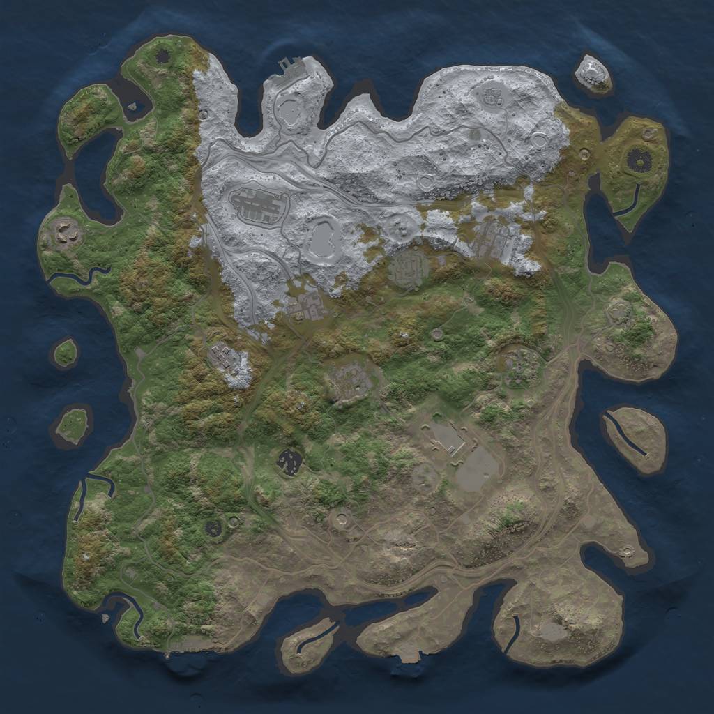Rust Map: Procedural Map, Size: 4300, Seed: 36323276, 18 Monuments