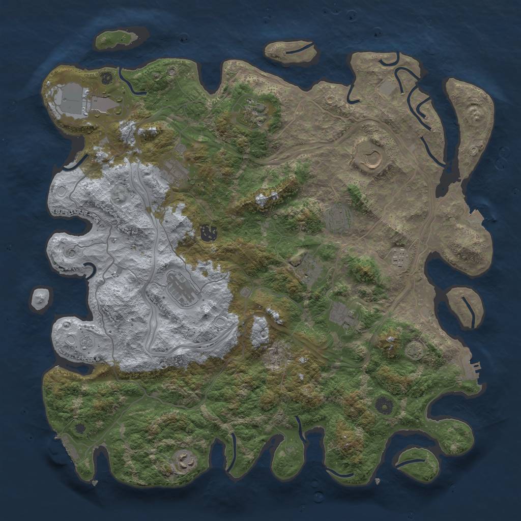 Rust Map: Procedural Map, Size: 4400, Seed: 30591252, 19 Monuments