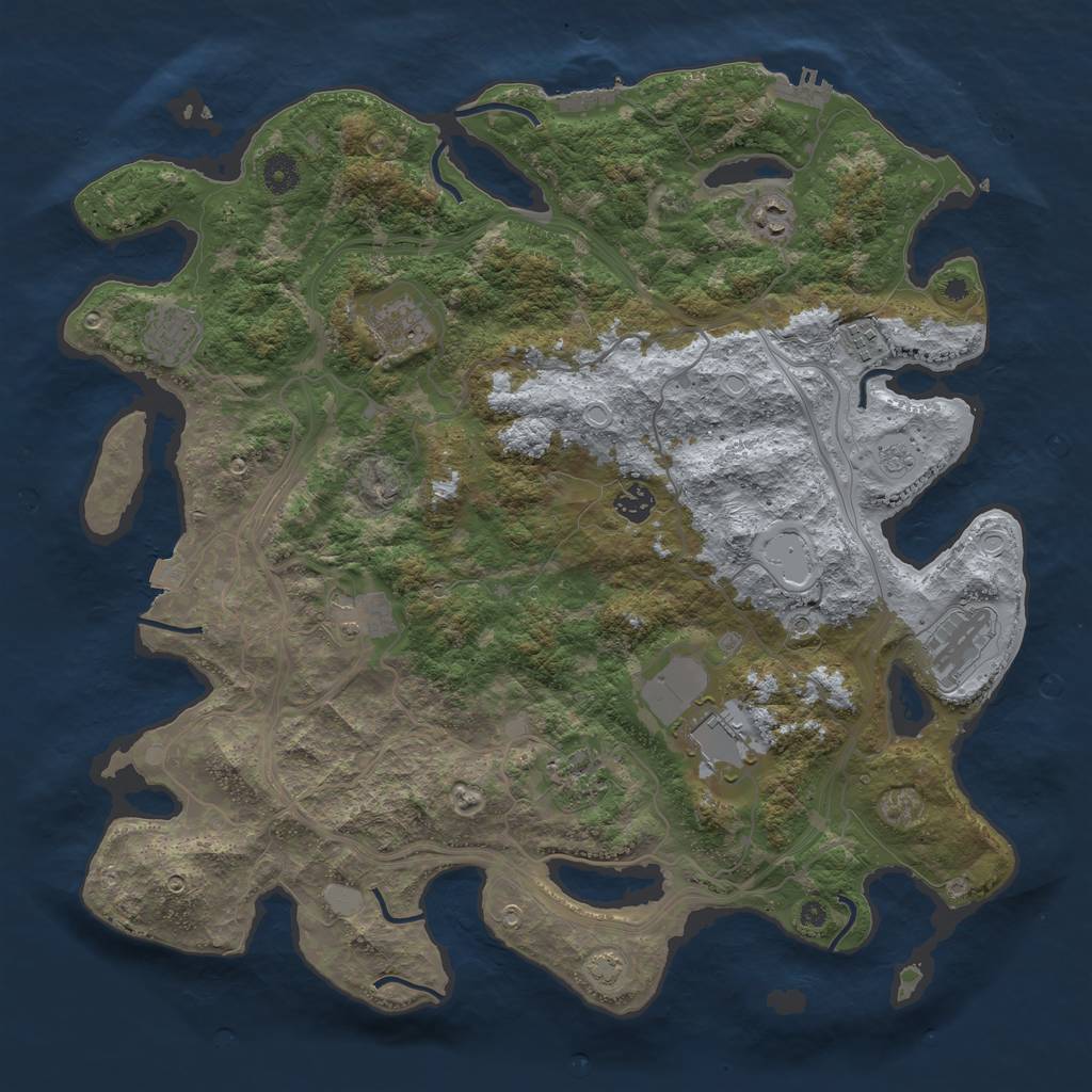 Rust Map: Procedural Map, Size: 4250, Seed: 2101097655, 17 Monuments