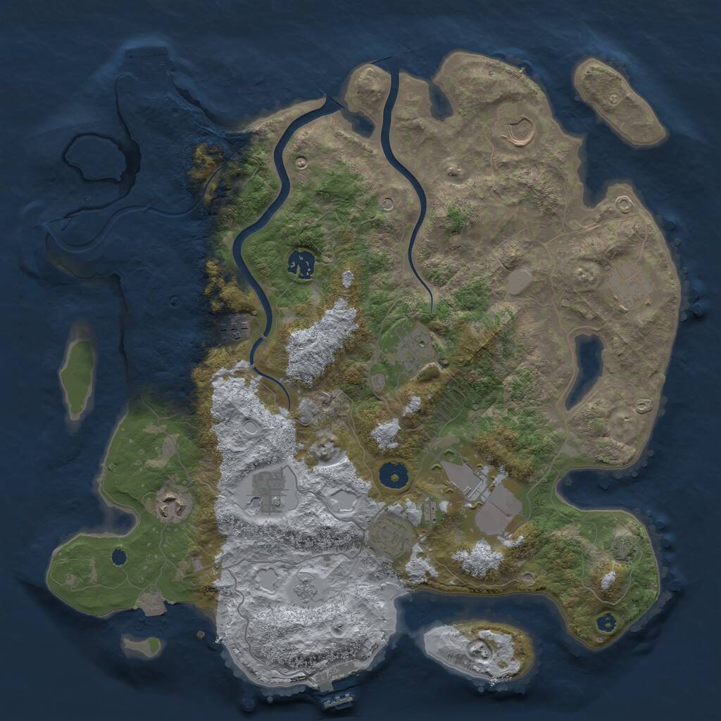 Rust Map: Procedural Map, Size: 3850, Seed: 4574829, 15 Monuments