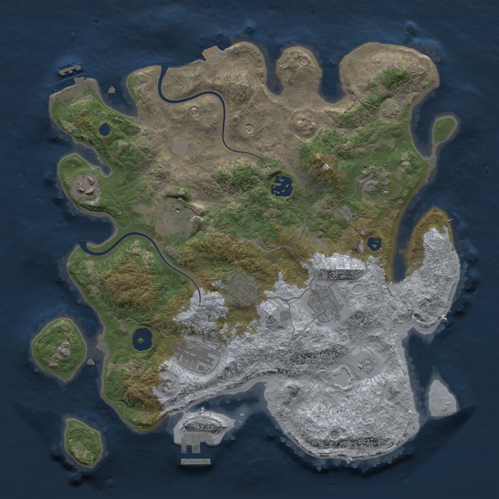 Rust Map: Procedural Map, Size: 3450, Seed: 26103012, 13 Monuments