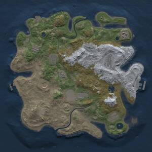 Thumbnail Rust Map: Procedural Map, Size: 3500, Seed: 1669474864, 14 Monuments