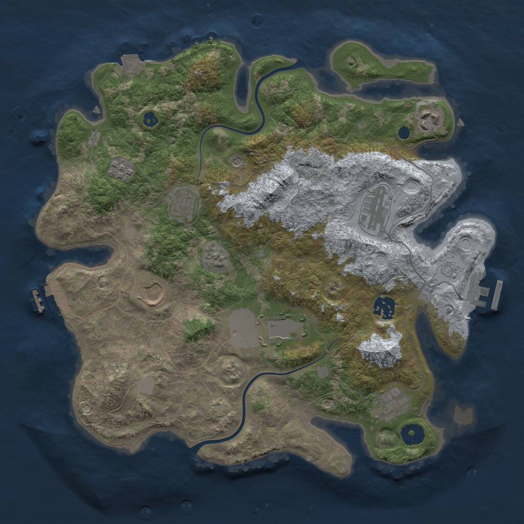 Rust Map: Procedural Map, Size: 3500, Seed: 1669474864, 14 Monuments