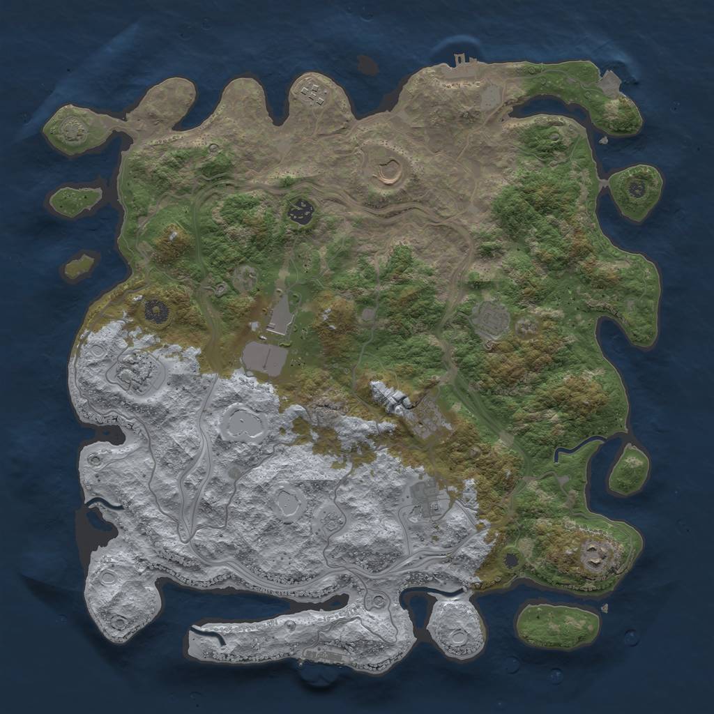 Rust Map: Procedural Map, Size: 4300, Seed: 32139377, 17 Monuments