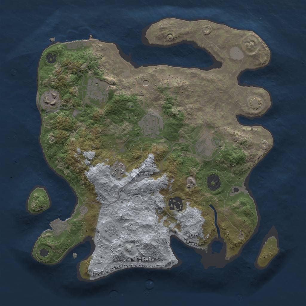 Rust Map: Procedural Map, Size: 3000, Seed: 1551251, 13 Monuments