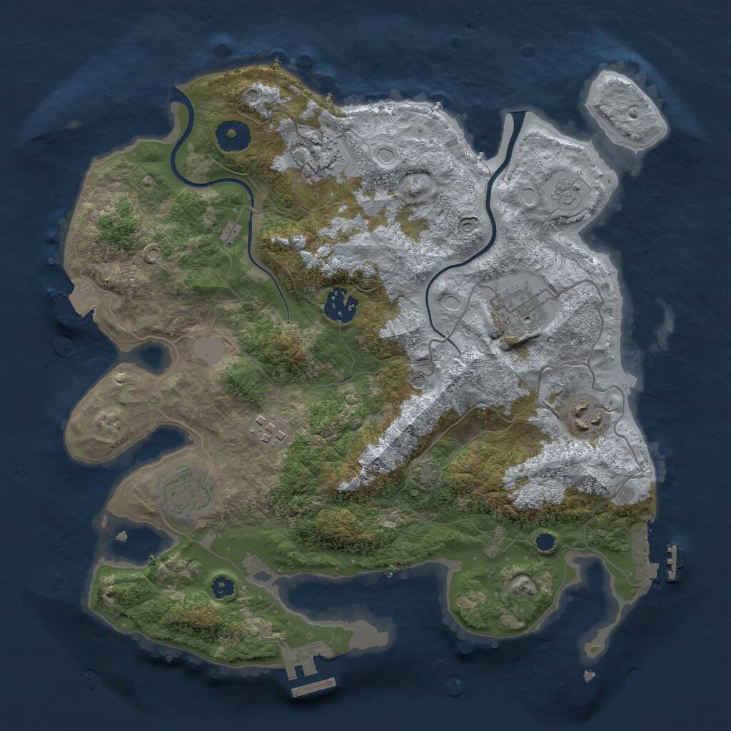 Rust Map: Procedural Map, Size: 3300, Seed: 282877, 12 Monuments