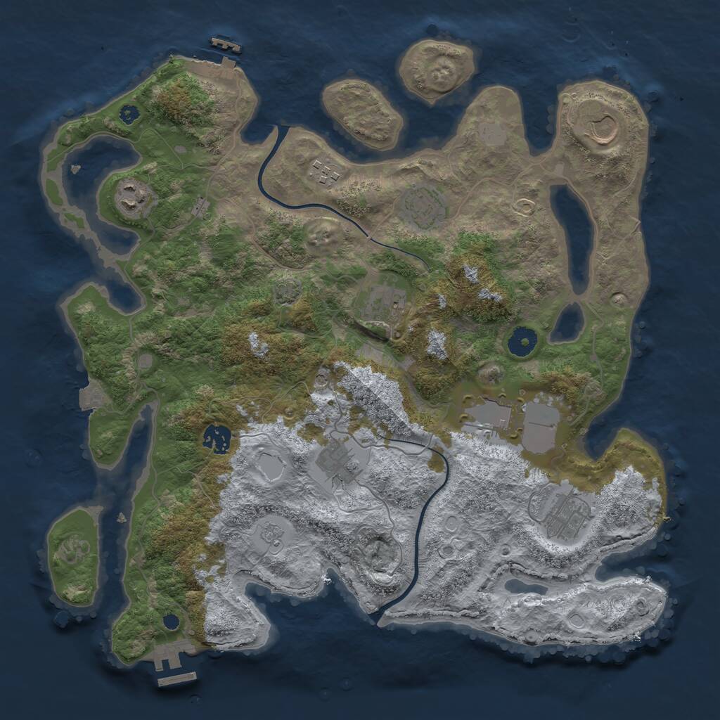 Rust Map: Procedural Map, Size: 3750, Seed: 230803006, 15 Monuments