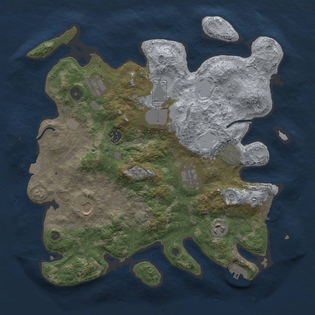 Rust Map: Procedural Map, Size: 3700, Seed: 5000, 16 Monuments