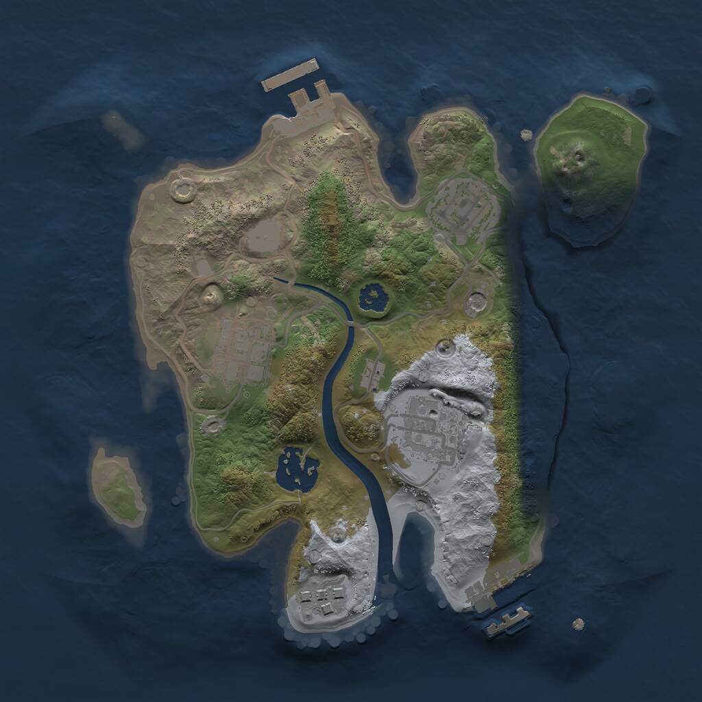 Rust Map: Procedural Map, Size: 2400, Seed: 754089230, 9 Monuments