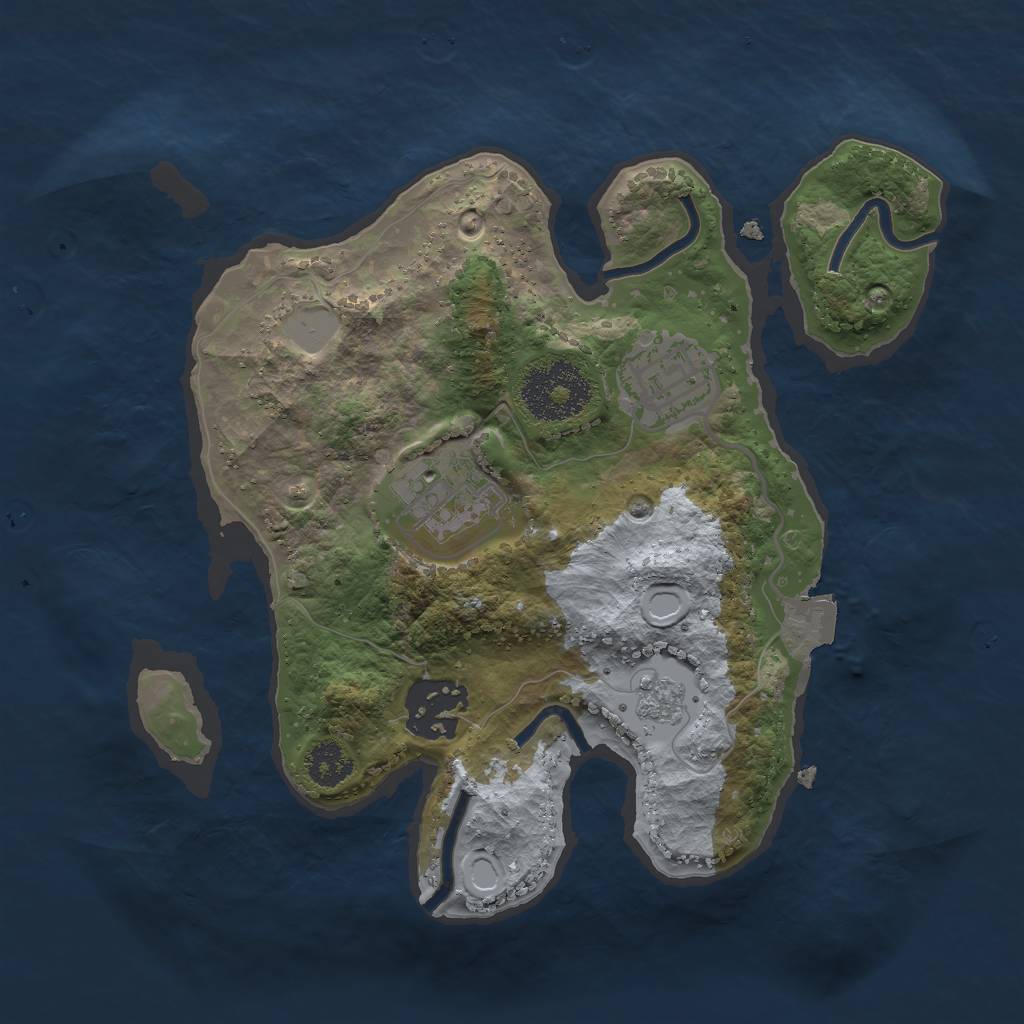Rust Map: Procedural Map, Size: 2400, Seed: 754089230, 7 Monuments