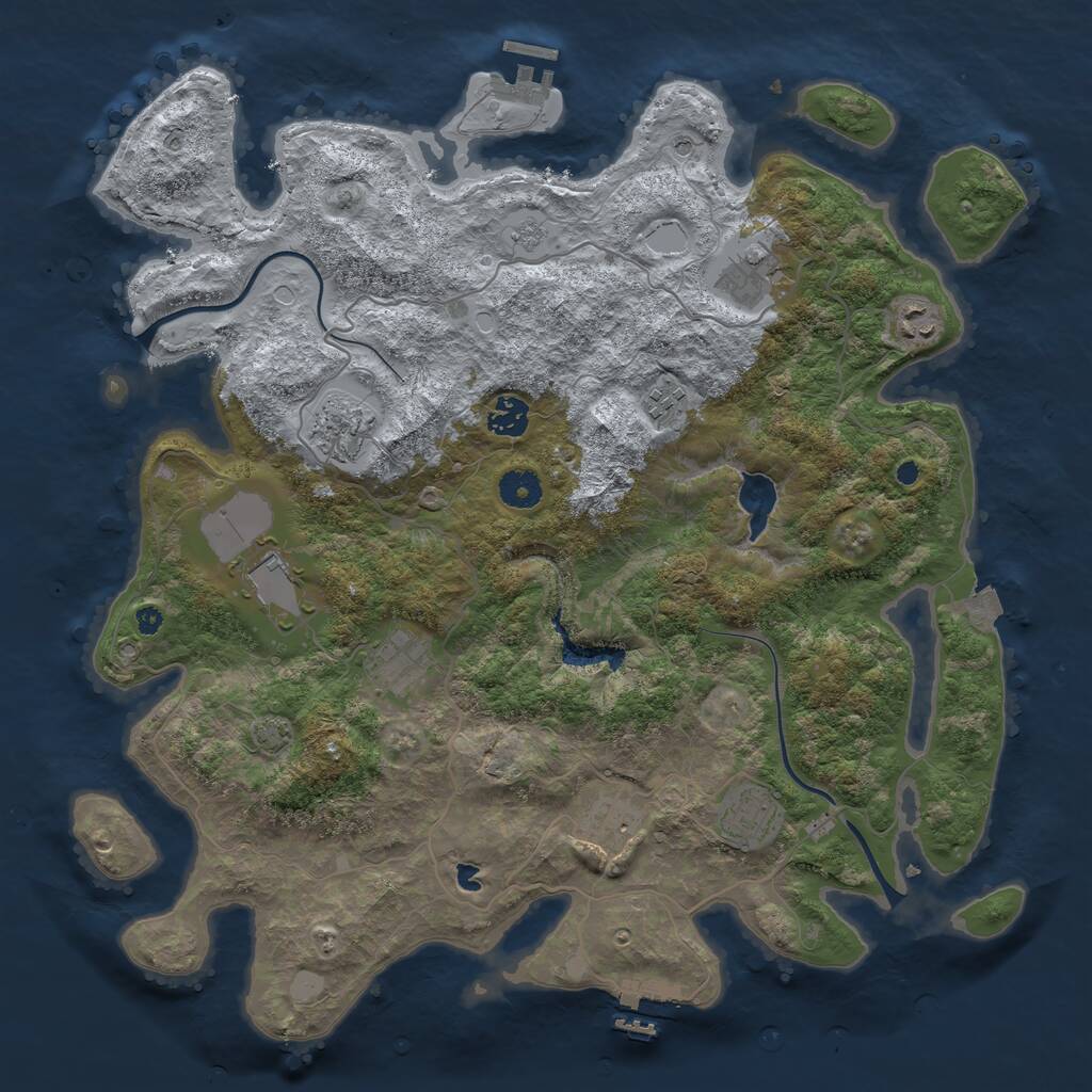 Rust Map: Procedural Map, Size: 4000, Seed: 1858200391, 15 Monuments