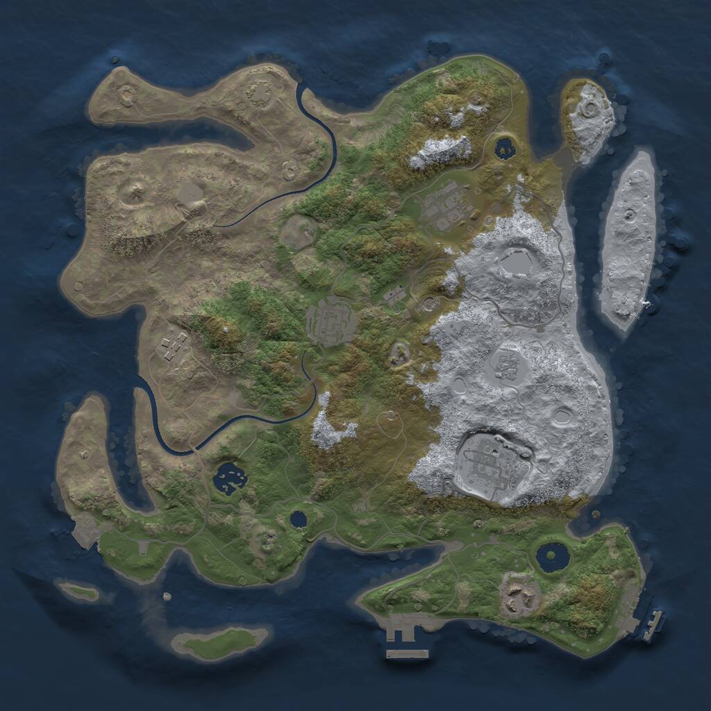 Rust Map: Procedural Map, Size: 3400, Seed: 66256958, 12 Monuments