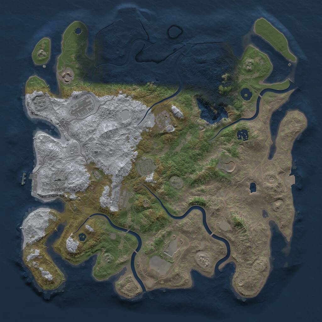 Rust Map: Procedural Map, Size: 4100, Seed: 86043022, 15 Monuments