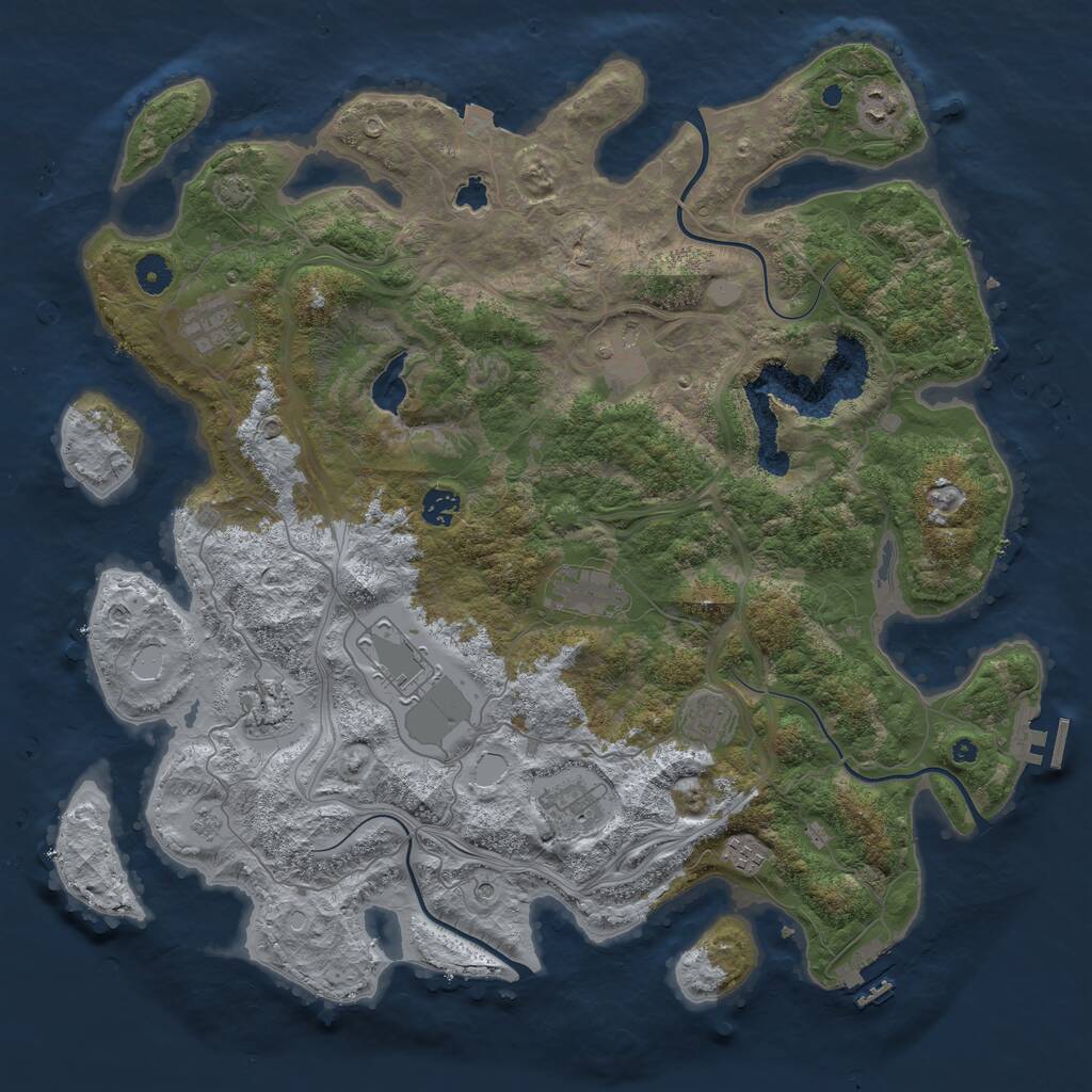 Rust Map: Procedural Map, Size: 4350, Seed: 966292156, 16 Monuments