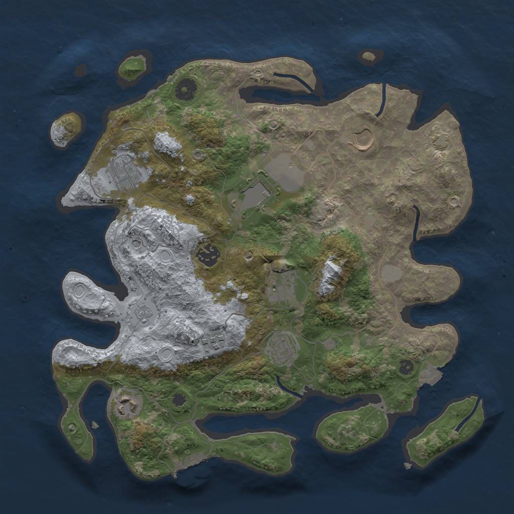 Rust Map: Procedural Map, Size: 3500, Seed: 959845880, 15 Monuments