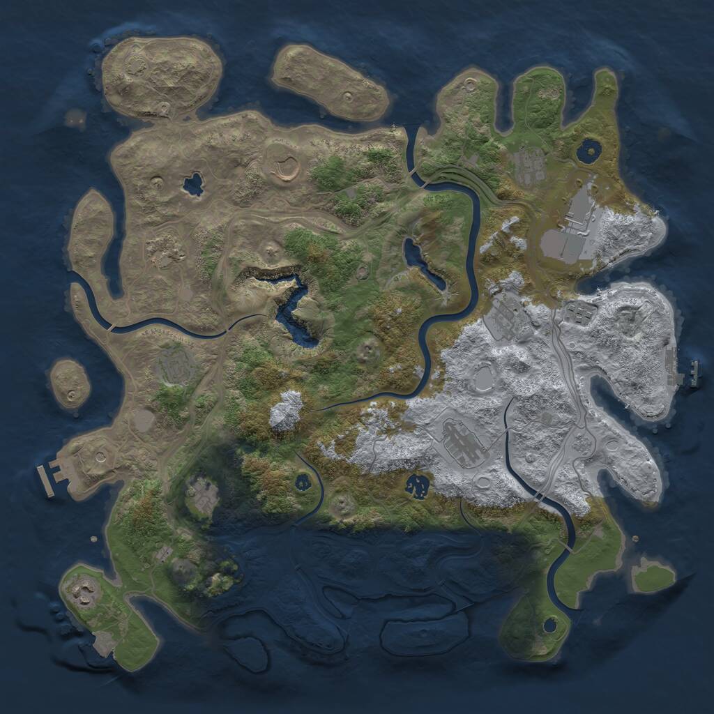 Rust Map: Procedural Map, Size: 4400, Seed: 45000, 17 Monuments