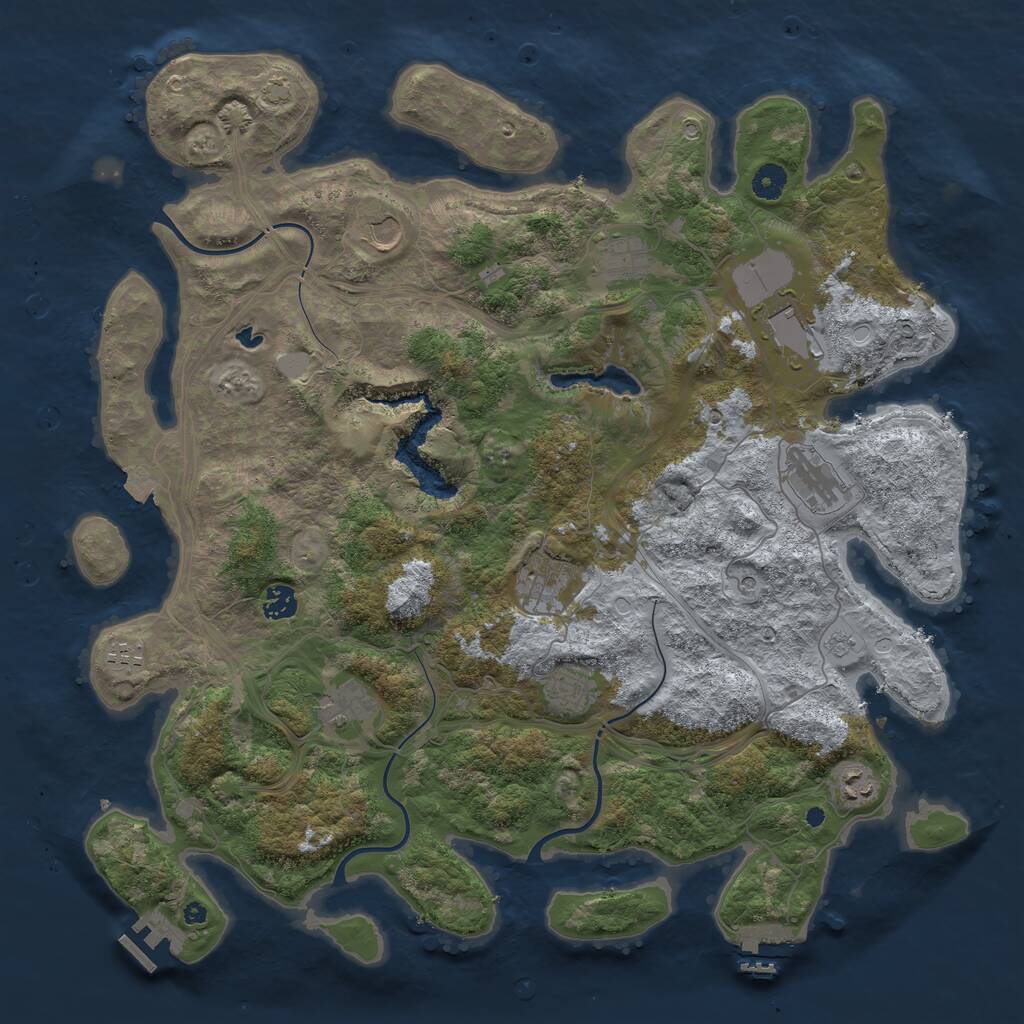 Rust Map: Procedural Map, Size: 4400, Seed: 45000, 16 Monuments