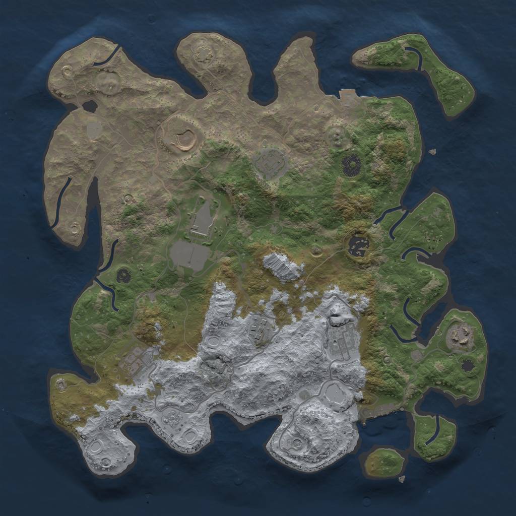 Rust Map: Procedural Map, Size: 3650, Seed: 256787, 15 Monuments