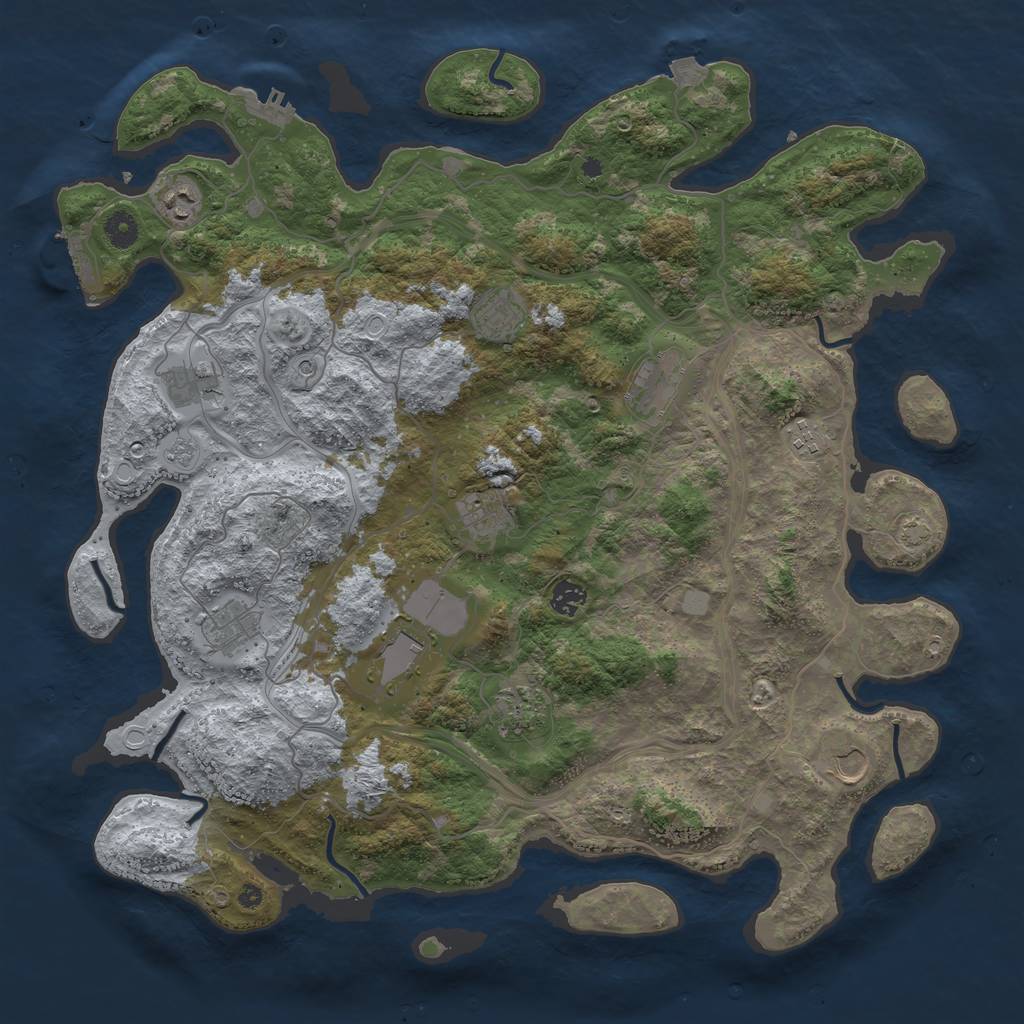Rust Map: Procedural Map, Size: 4400, Seed: 81267803, 19 Monuments