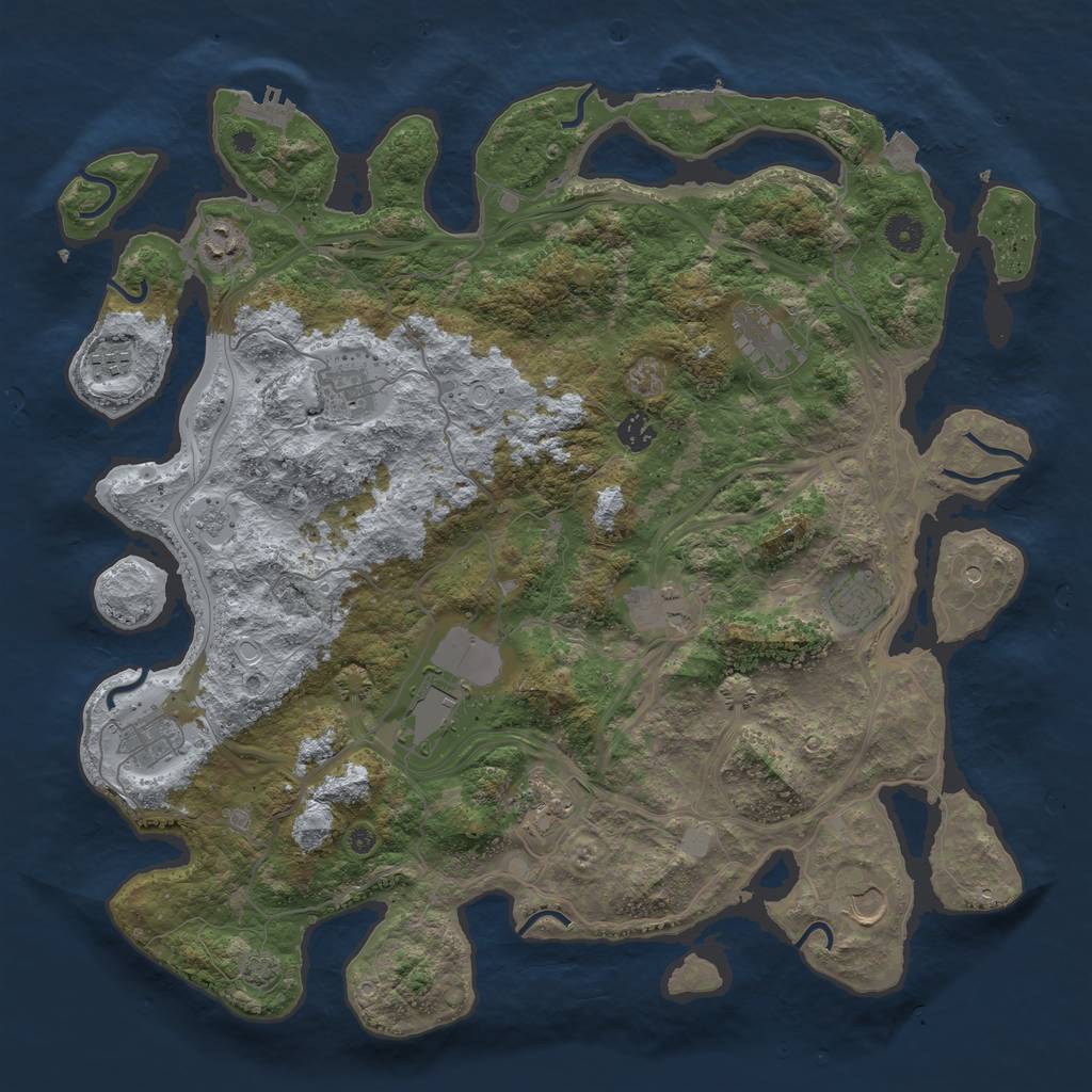 Rust Map: Procedural Map, Size: 4300, Seed: 84442673, 19 Monuments