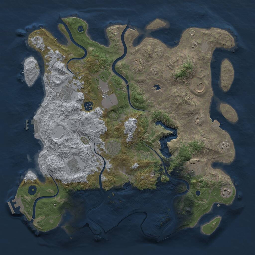 Rust Map: Procedural Map, Size: 4100, Seed: 20835756, 16 Monuments