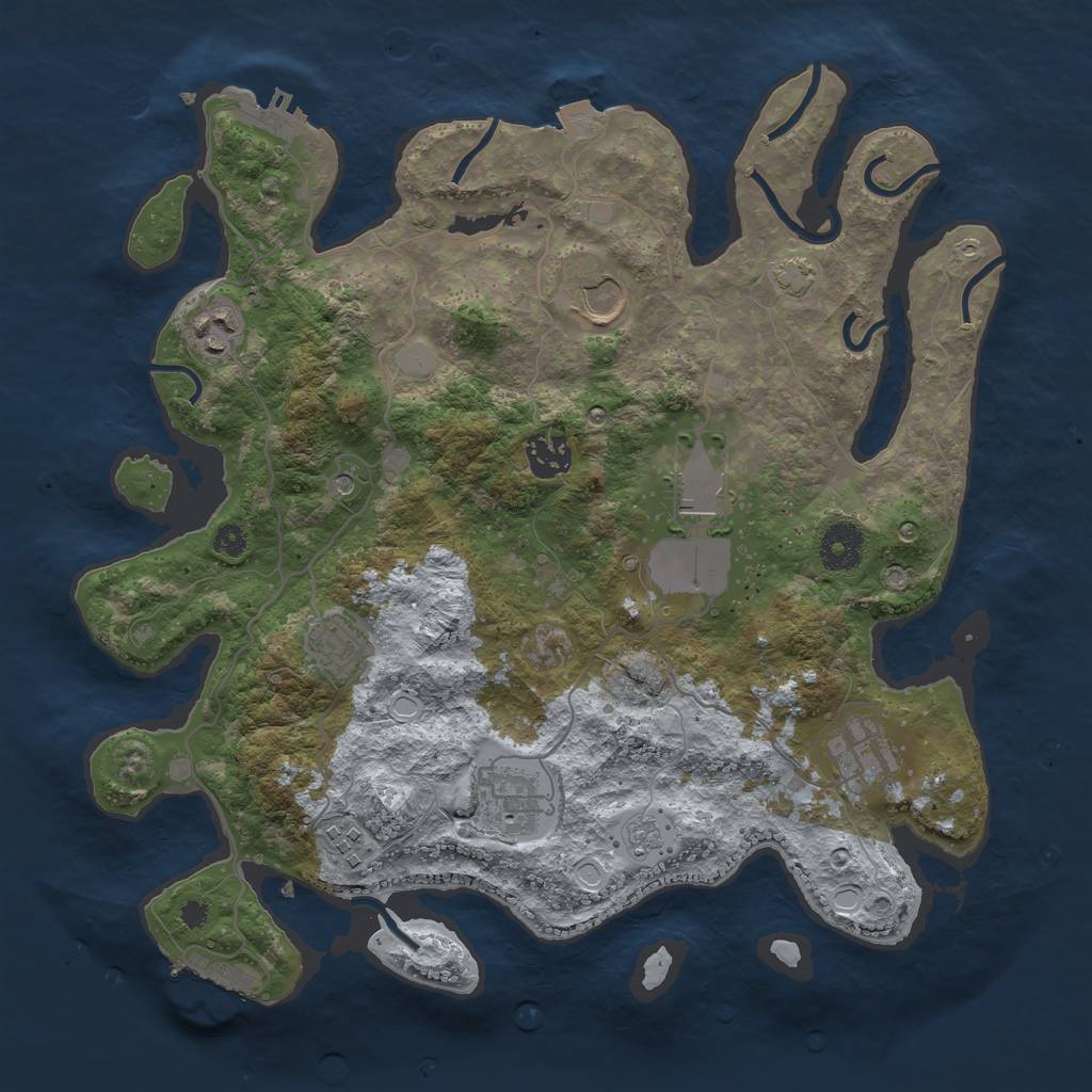Rust Map: Procedural Map, Size: 3500, Seed: 506516801, 16 Monuments
