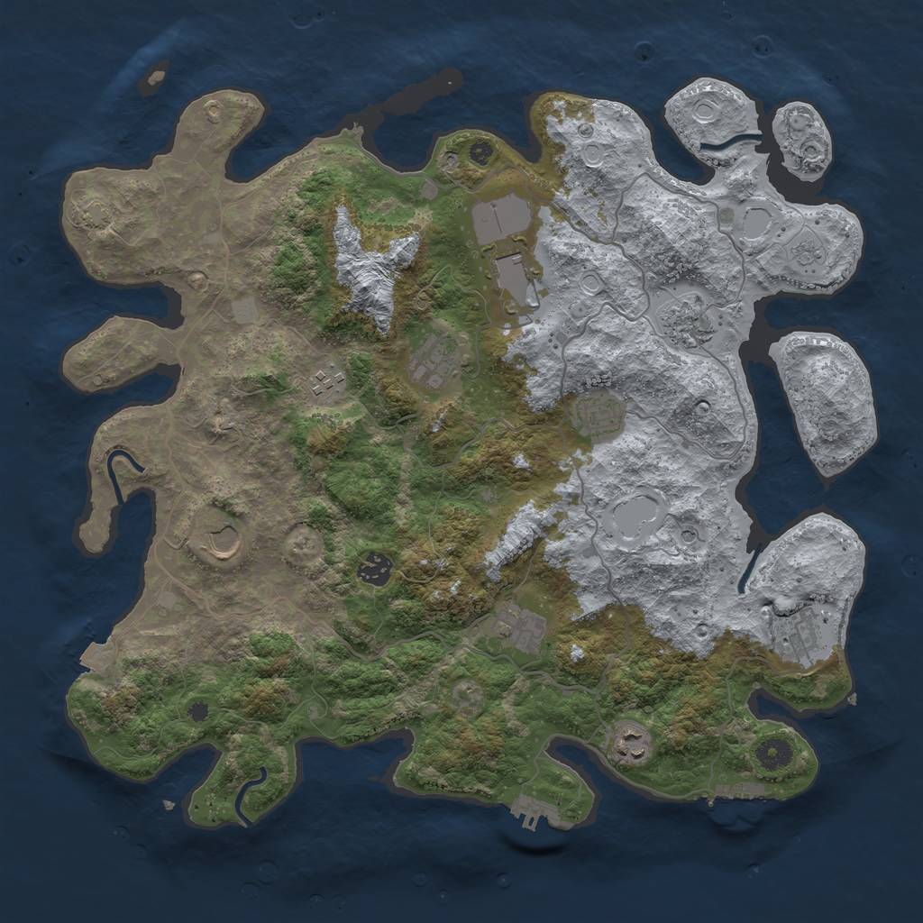 Rust Map: Procedural Map, Size: 4100, Seed: 82404723, 18 Monuments