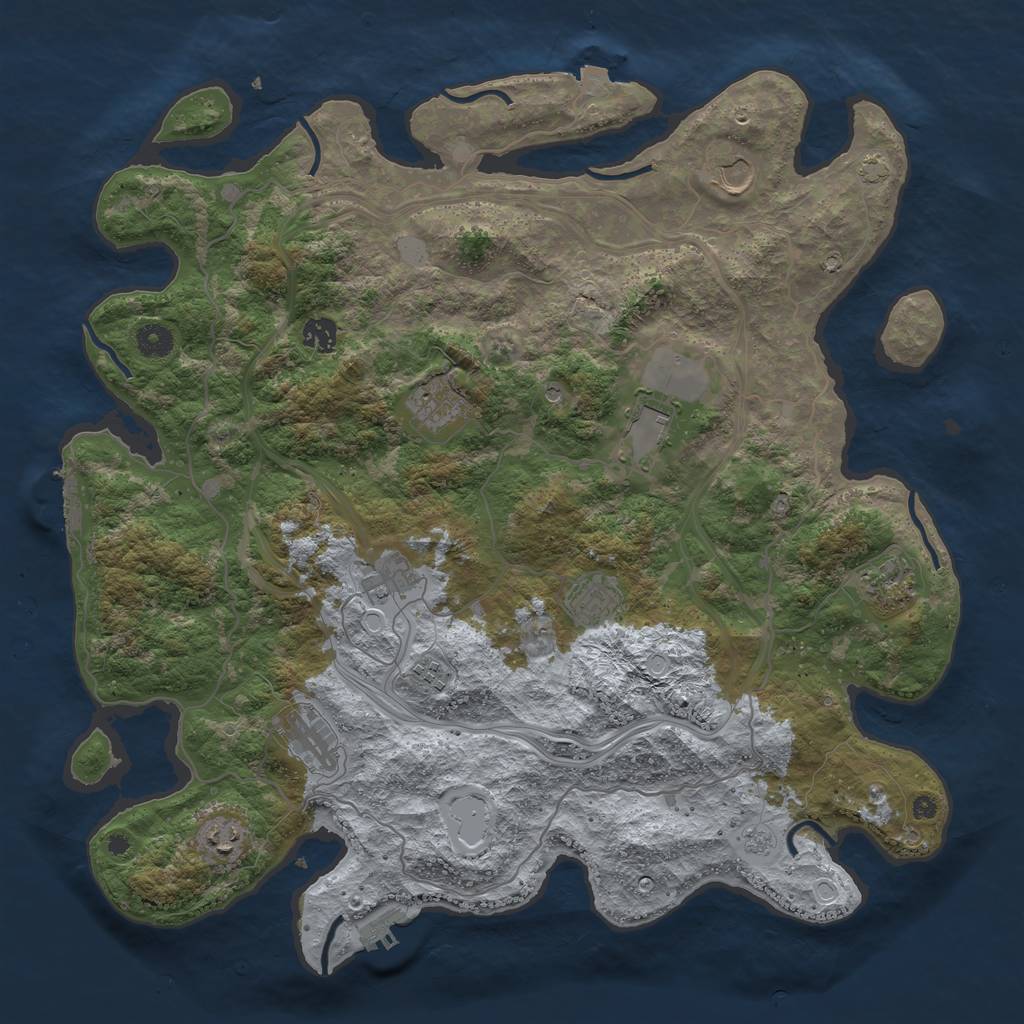Rust Map: Procedural Map, Size: 4300, Seed: 41478160, 18 Monuments