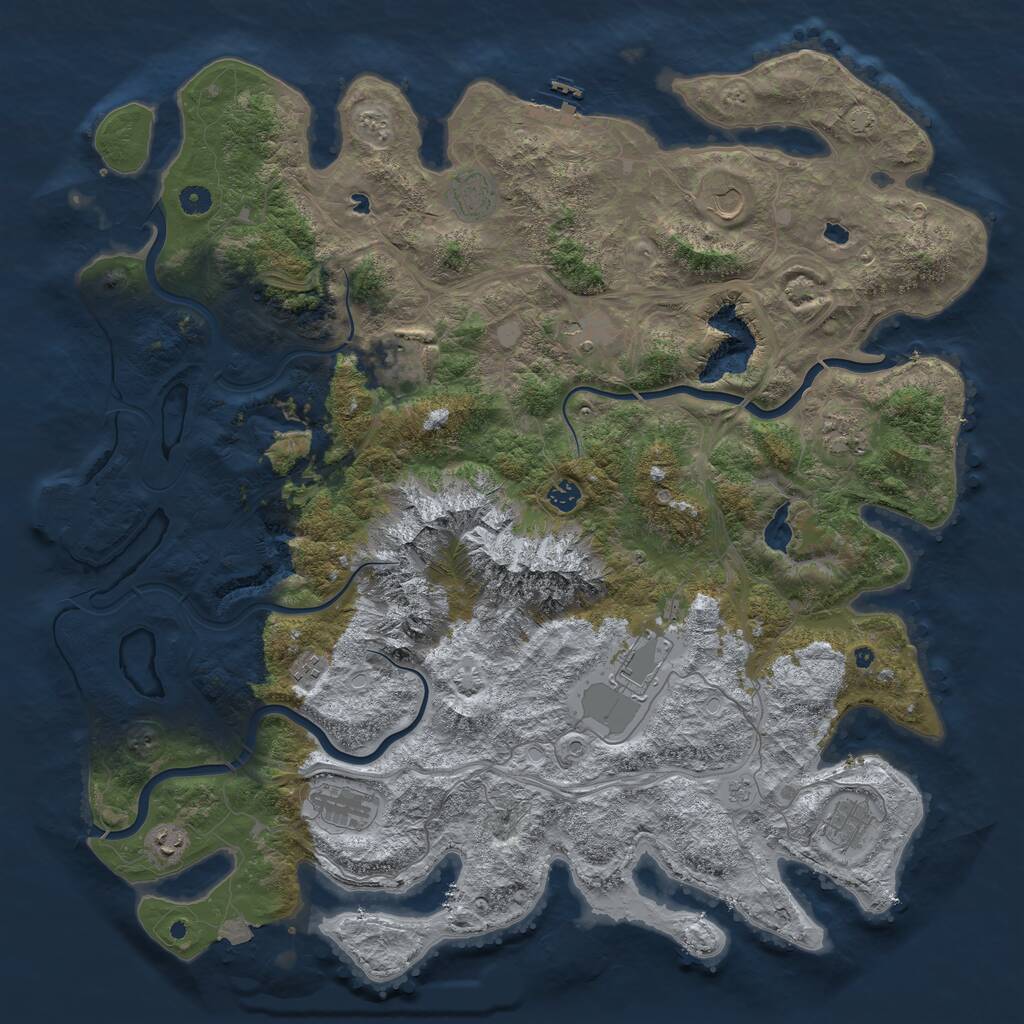 Rust Map: Procedural Map, Size: 5000, Seed: 1485820925, 17 Monuments