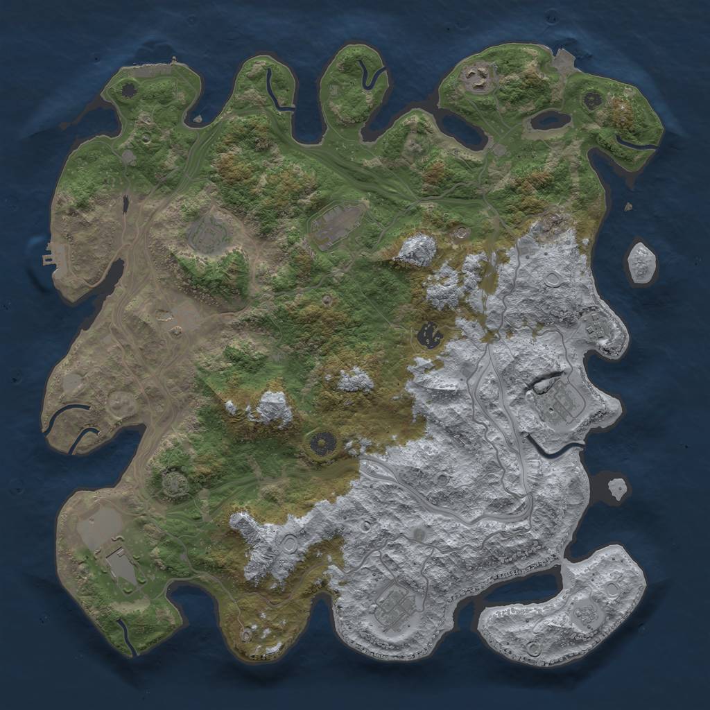 Rust Map: Procedural Map, Size: 4250, Seed: 1867112437, 17 Monuments