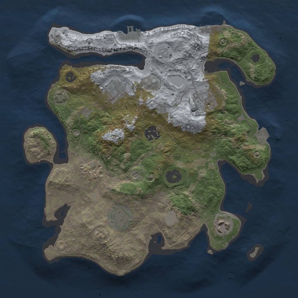 Rust Map: Procedural Map, Size: 3000, Seed: 78546, 14 Monuments