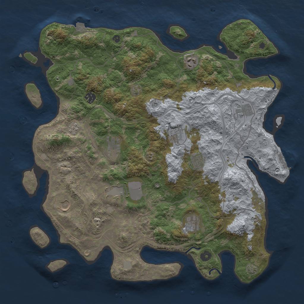 Rust Map: Procedural Map, Size: 4250, Seed: 81549870, 17 Monuments