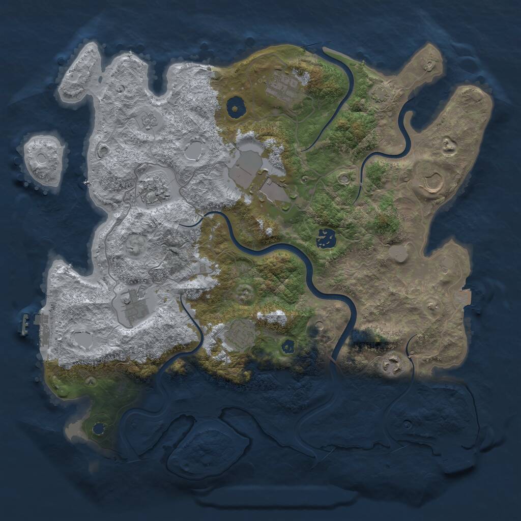 Rust Map: Procedural Map, Size: 3800, Seed: 935777750, 14 Monuments