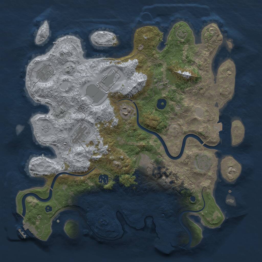 Rust Map: Procedural Map, Size: 3750, Seed: 18702534, 15 Monuments