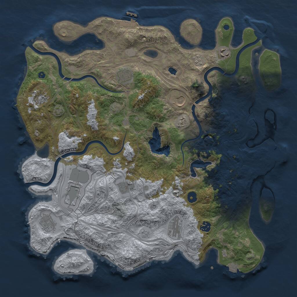 Rust Map: Procedural Map, Size: 4250, Seed: 515131, 16 Monuments