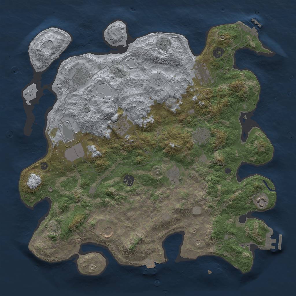 Rust Map: Procedural Map, Size: 3950, Seed: 58136674, 18 Monuments