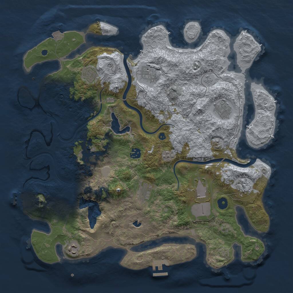 Rust Map: Procedural Map, Size: 4000, Seed: 55386740, 16 Monuments