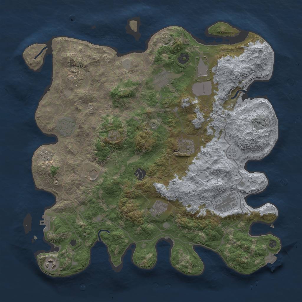 Rust Map: Procedural Map, Size: 4000, Seed: 947201568, 18 Monuments
