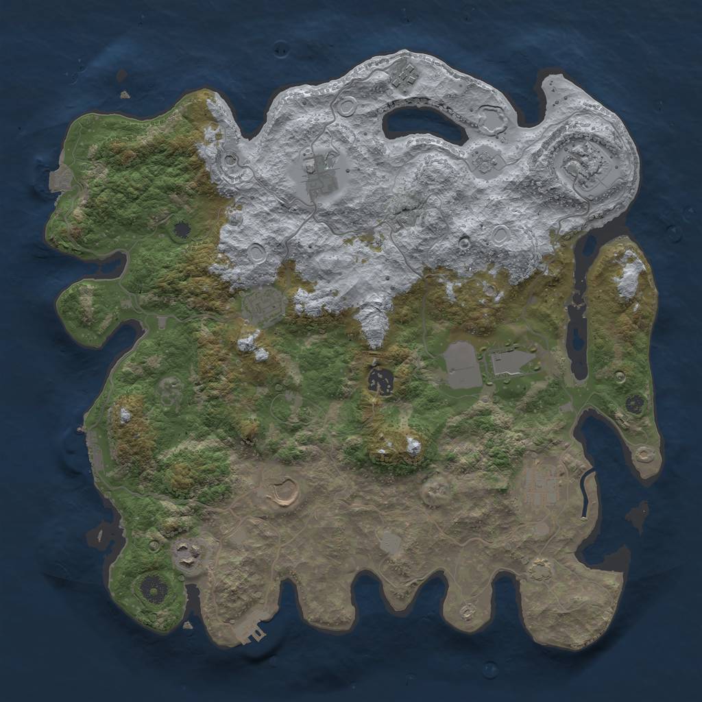 Rust Map: Procedural Map, Size: 3850, Seed: 89574517, 17 Monuments