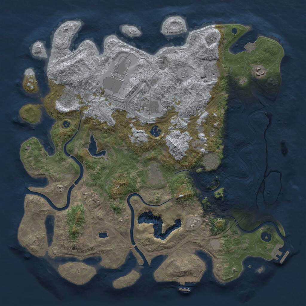 Rust Map: Procedural Map, Size: 4400, Seed: 62743482, 16 Monuments