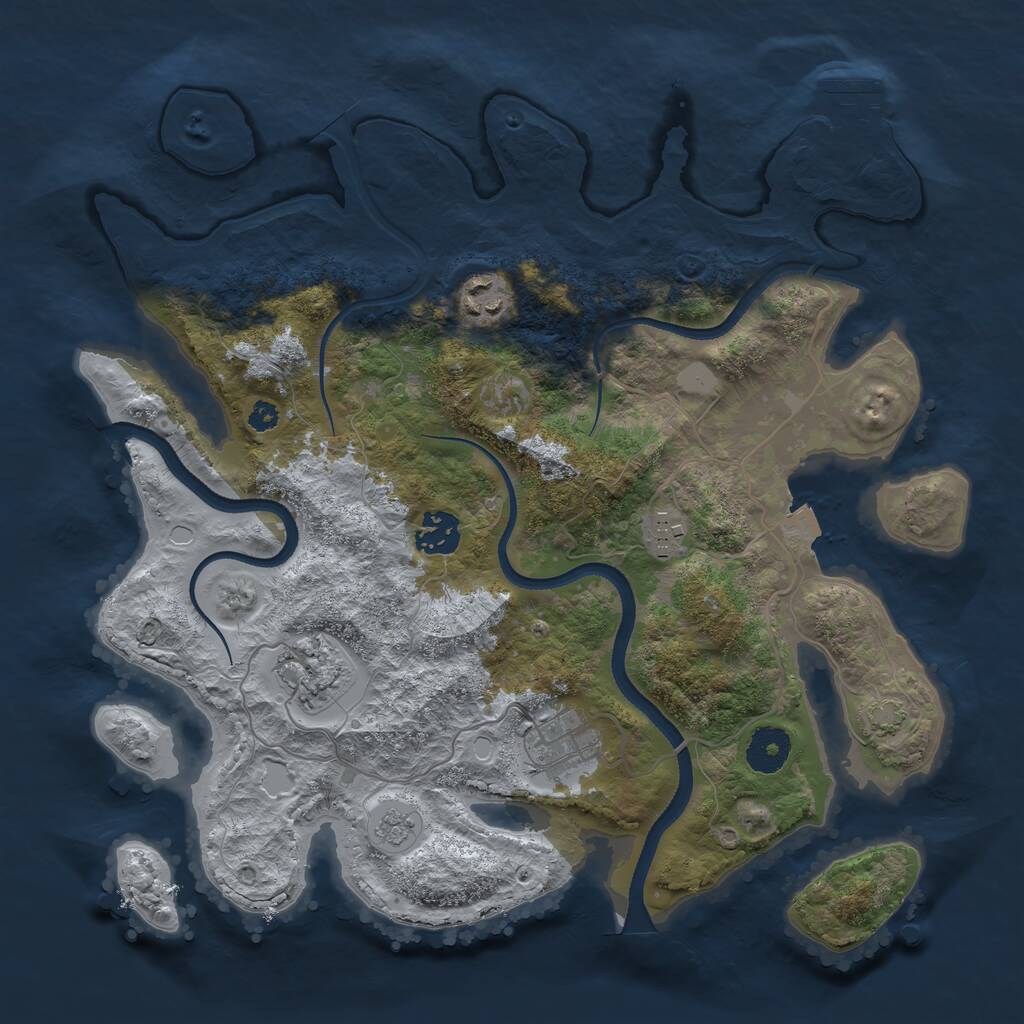 Rust Map: Procedural Map, Size: 3400, Seed: 17958637, 9 Monuments